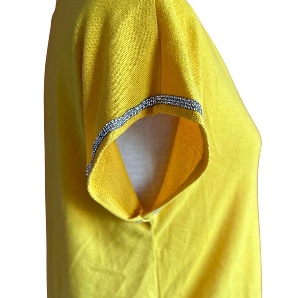 Womens Top Size Large Yellow Twee Professional Western Retro Office Indie Bold - Picture 4 of 7